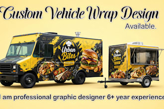 create food cart, food truck, food stall, car wrap any vehicle wrap design