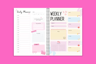 design printable planners and journals for etsy