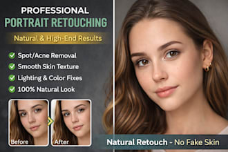 do high end skin retouching for fashion and portraits
