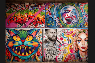 create graffiti street art pop art of any picture