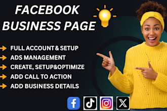 create, setup, fix and optimize your facebook business page professionally