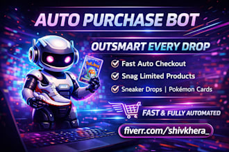 build auto purchase bot, auto checkout bot, pokémon bot