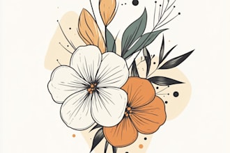 design hand drawn botanical boho logo