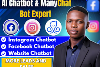 setup and fix a powerful chatbot for instagram facebook in manychat for lead gen