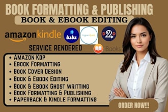 do book formatting, book layout design, kindle ebook format