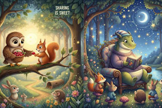 develop a childrens storybook with engaging characters and simple plot for kids