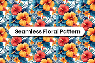 design seamless patterns for textile, fabric print, floral patterns