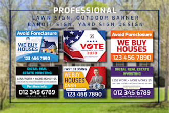 create professional lawn sign, billboard, outdoor banner, yard sign design