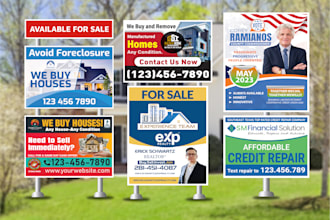 design lawn sign, bandit sign, yard sign, signage, and sign board