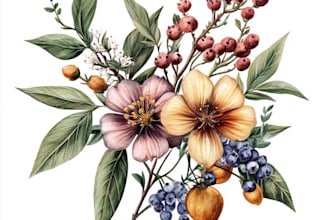draw watercolor botanical art illustrations