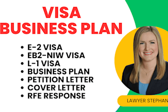write immigration business plan for eb2 niw, e2, l1 visa USA