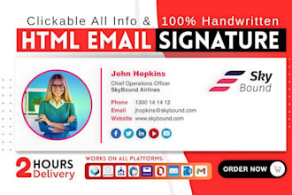 create a professional HTML email signature for your business