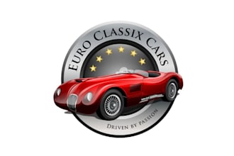 create an incredible luxurious logo for euro classic cars