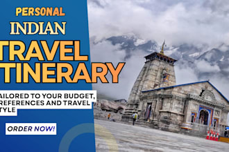plan a travel itinerary for your vacation or trip to india