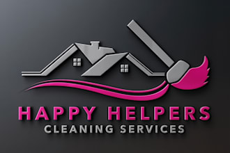 make a clean and modern cleaning service logo design
