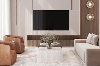 renovate 3d modern villa interior,living room,dinning space,cgi realistic render