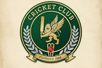 design a cricket shield logo for your team