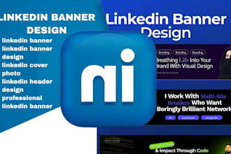design professional linkedin banner cover photo header bg image 24h delivery