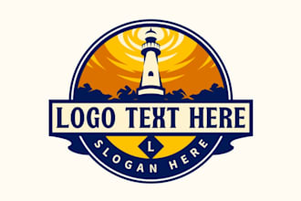 modern professional high quality lighthouse logo design