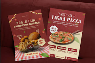 design a professional restaurant menu, food flyer, and brochure