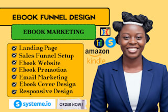 build converting ebook marketing sales funnel and landing page for book sales