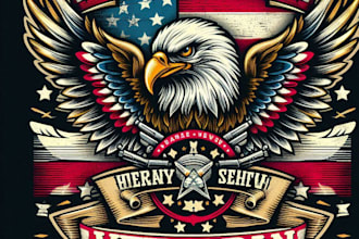 design high quality eagle mascot logo with t shirt design