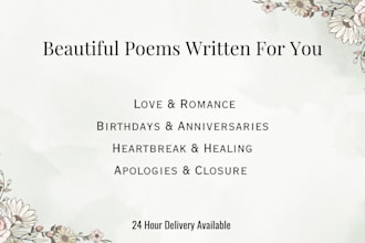 write a heartfelt custom poem for any occasion