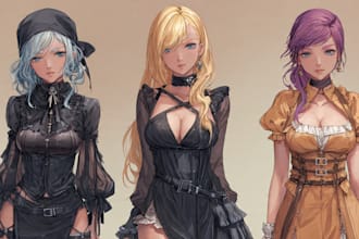draw semi realism anime character illustration sfw or nsfw