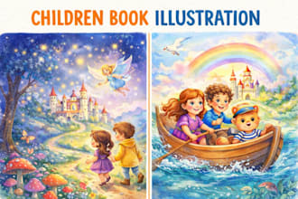 aquarell kinderbuchillustration und buchillustration für bilderbuch