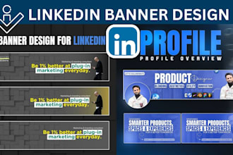 design linkedin banner design header profile branding in 24h
