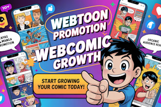promote your webtoon, webcomic, comic, tapas, or manga