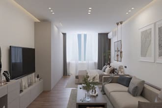 refurbish 3d studio apartment,interior furniture decor,livingroom,dinning layout