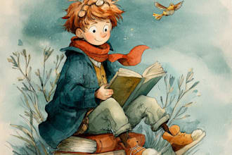 your hand drawn children story book illustration watercolor