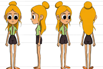 design 2d characters with full model sheets for animation