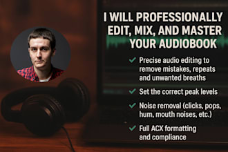 professionally edit, mix, and master your audiobook