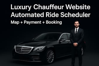 design chauffeur booking website, ride reservation system, uber style web app