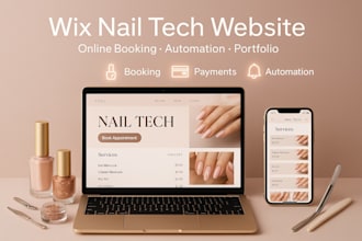 create a modern wix nail tech website with online booking and automation