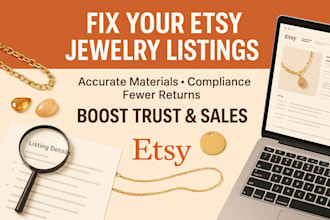 fix etsy jewelry listing for accurate materials, compliance and fewer returns