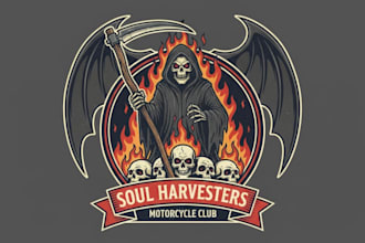 design awesome a reaper mascot logo with unlimited revision