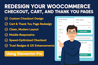 redesign your woocommerce checkout, cart and thank you pages