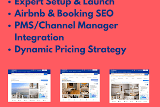 setup and optimize airbnb and booking listing for 1 property