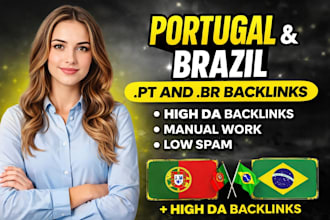 get 20 portugal and brazil seo high br da backlinks or pt linkbuilding