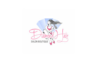create sustainability logo for diamond hair salon boutique
