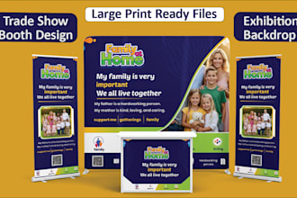 design trade show booth graphics, backdrop, booth wall, popup banner conapy tent