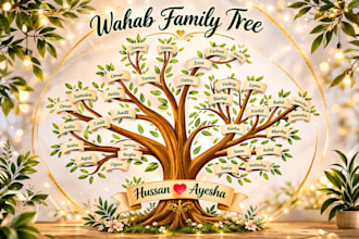 design custom family tree chart with names