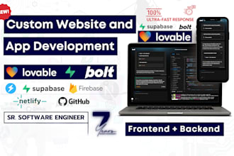 build website, app or mvp product with bolt new ai, lovable ai, cursor ai