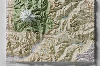 create vintage shaded relief topographic or satellite map