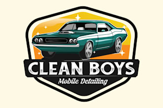 do creative automotive car wash and auto detailing logo