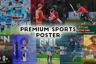 sports football cricket posters, and social media graphics