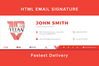create a professional responsive clickable HTML email signature